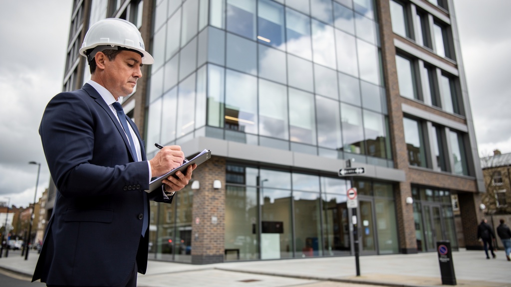 Commercial building survey being conducted in North London by Barnet Surveyors