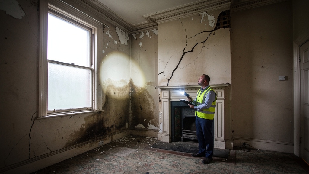 Surveyor conducting a Level 3 building survey inspection on a Victorian property in Barnet
